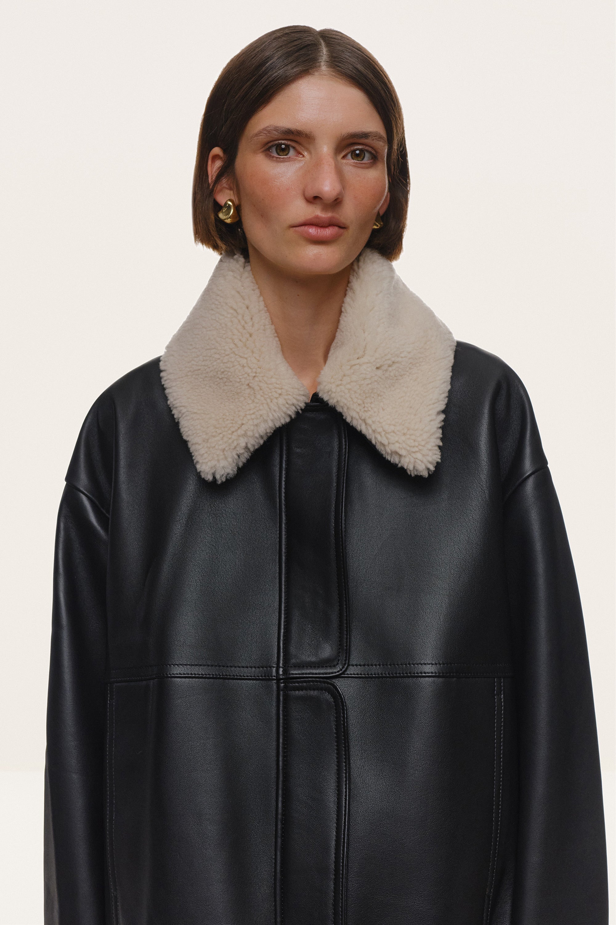 AFFECTION LEATHER BOMBER JACKET IN BLACK(1813/1)