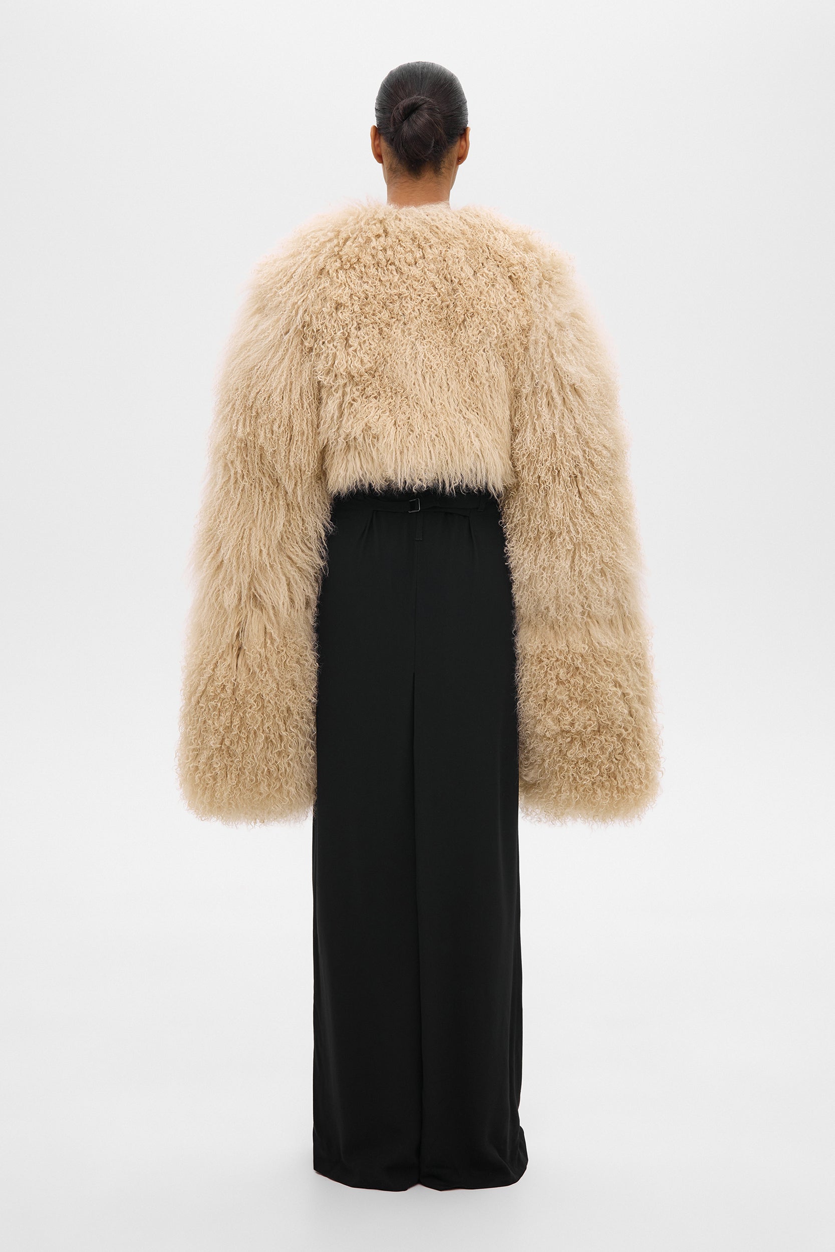 HANNAH SHEARLING CAPE COAT IN BEIGE (2217/3)