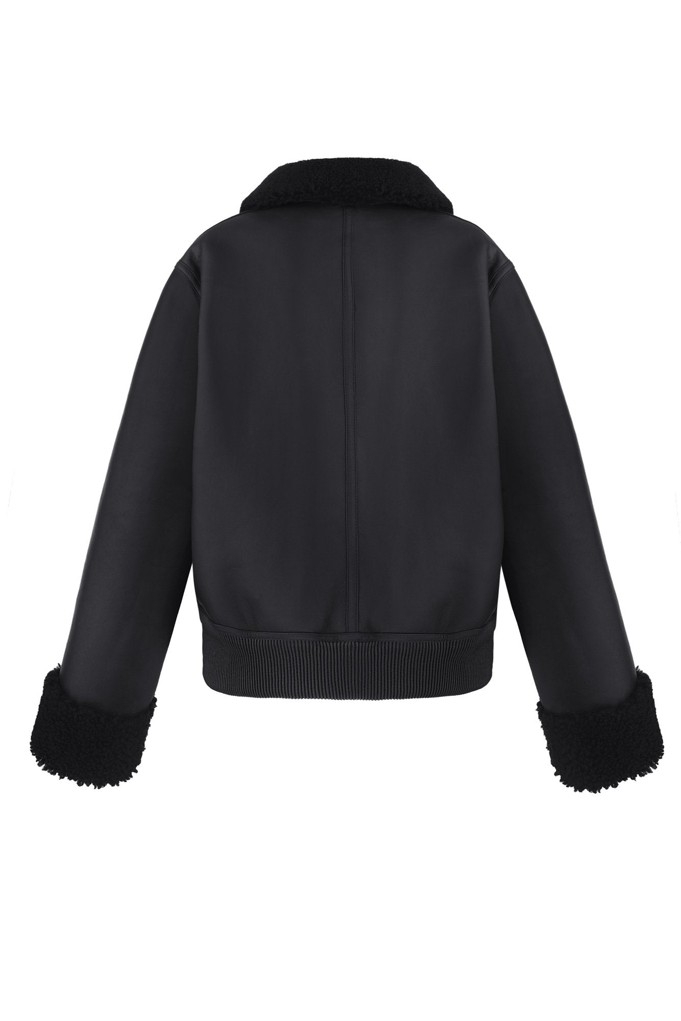 Двостороння дублянка-бомбер  чорна