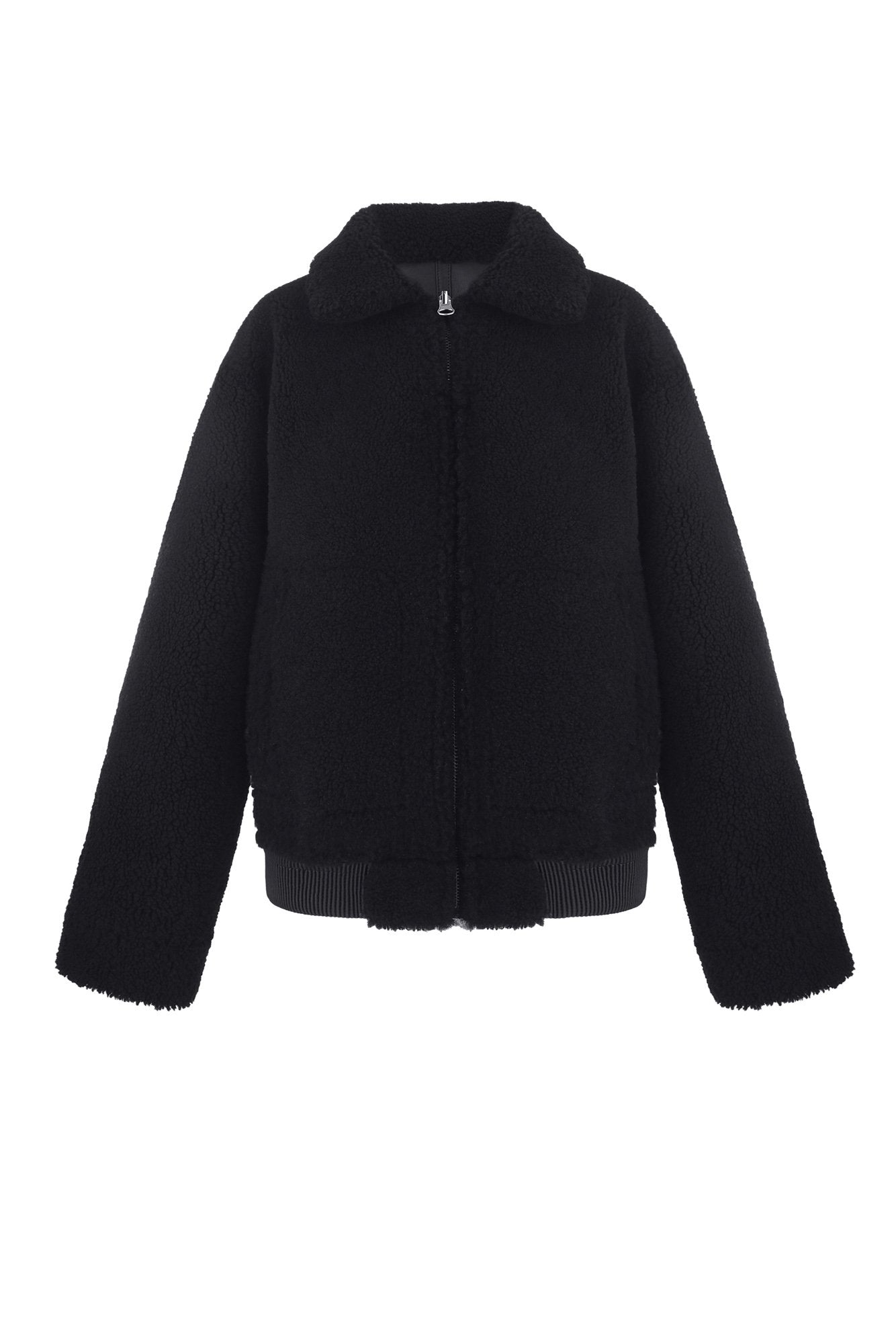 Двостороння дублянка-бомбер  чорна